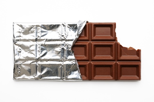Chocolate bar with missing bite